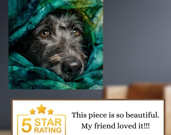 Irish Wolfhound Under the Blanket Ceramic Tile thumbnail 3