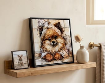 Pomeranian Spa Dog Ceramic Tile thumbnail 1