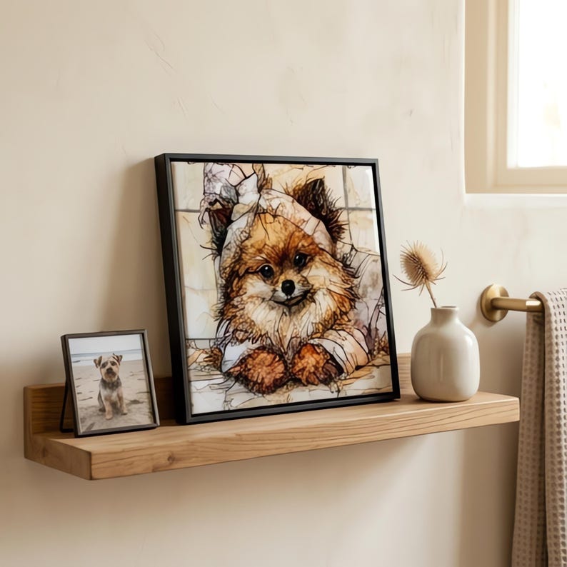 Pomeranian Spa Dog Ceramic Tile