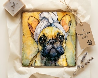 French Bulldog Spa Dog Ceramic Tile thumbnail 2