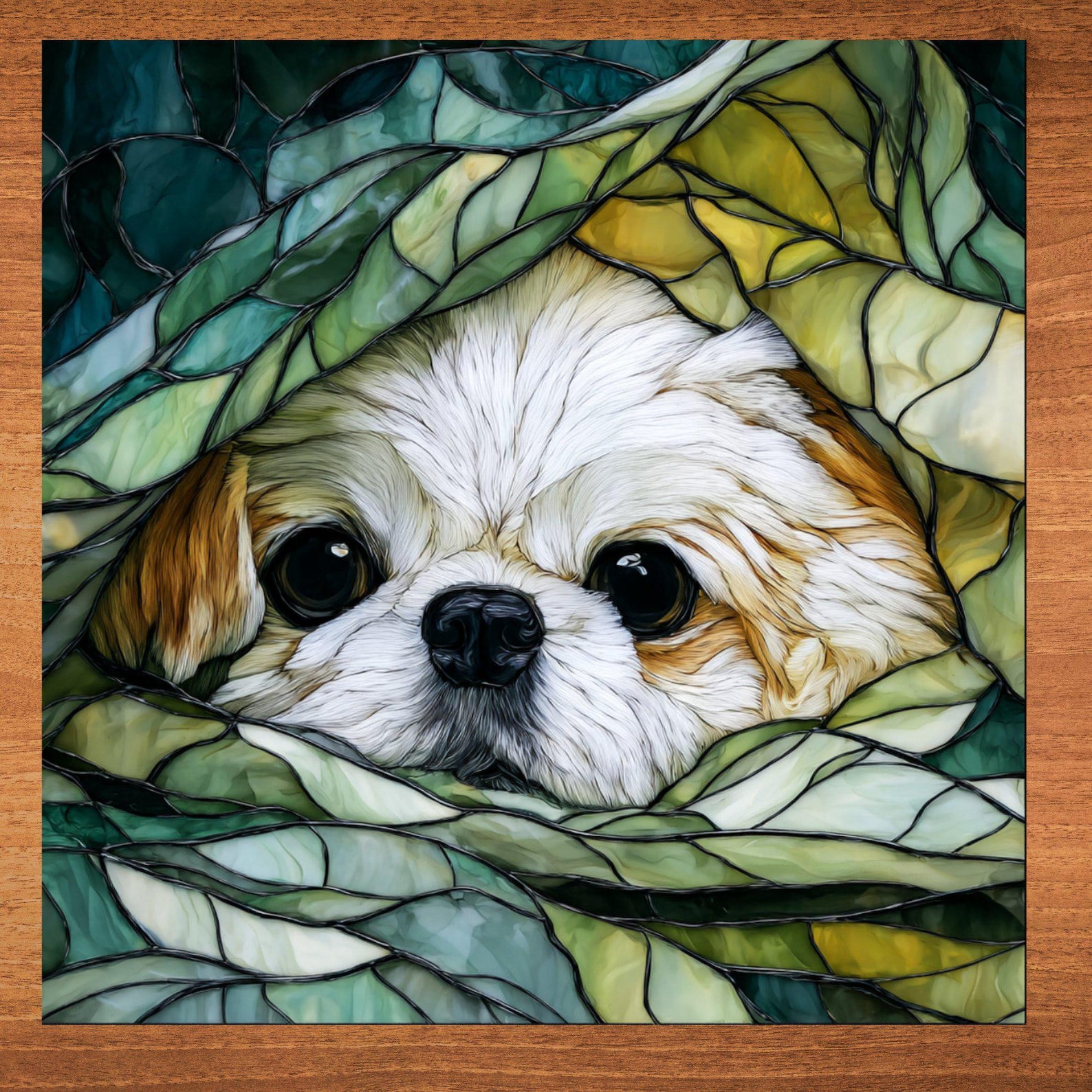 Pekingese Under the Blanket Ceramic Tile