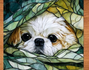 Pekingese Under the Blanket Ceramic Tile thumbnail 1