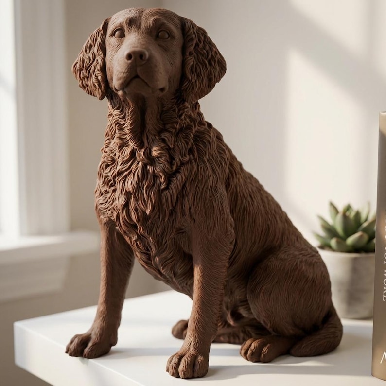 Boykin Spaniel Realistic Seated Dog Statue