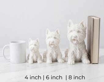 West Highland White Terrier Realistic Seated Dog Statue thumbnail 3