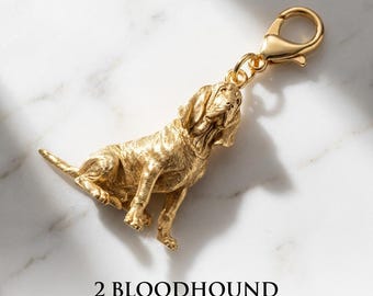 Bloodhound Gold Dog Sculpture Bag Charm thumbnail 2