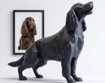 Boykin Spaniel Low-Poly Geometric Dog Statue thumbnail 1