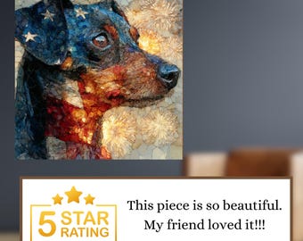 Chiweenie USA Flag Patriotic Dog Ceramic Tile thumbnail 4