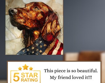 Irish Setter USA Flag Patriotic Dog Ceramic Tile thumbnail 4