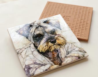 Miniature Schnauzer Spa Dog Ceramic Tile thumbnail 3