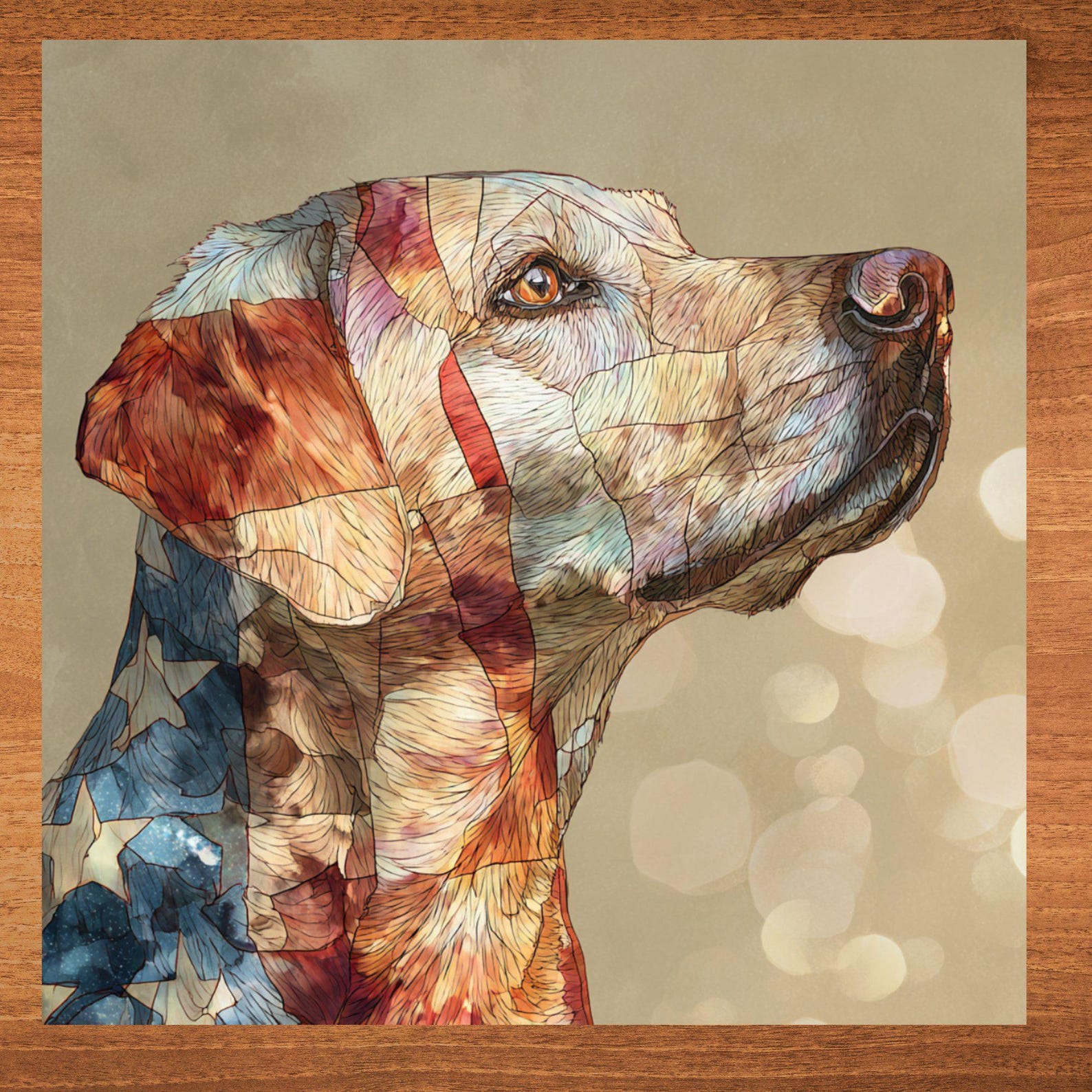 Labrador Retriever USA Flag Patriotic Dog Ceramic Tile