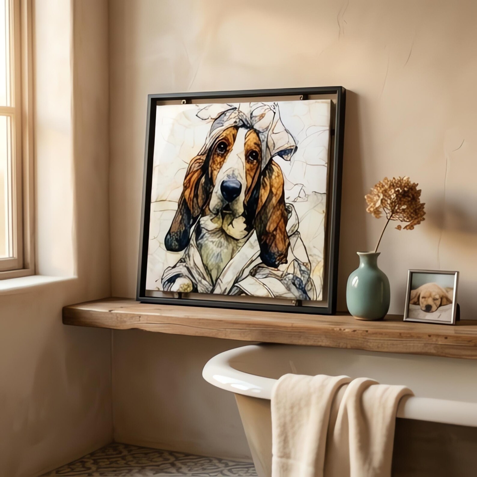Basset Hound Spa Dog Ceramic Tile