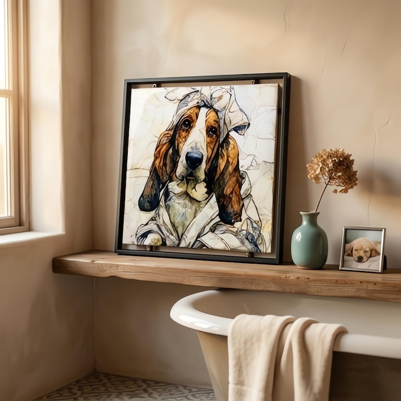 Basset Hound Spa Dog Ceramic Tile