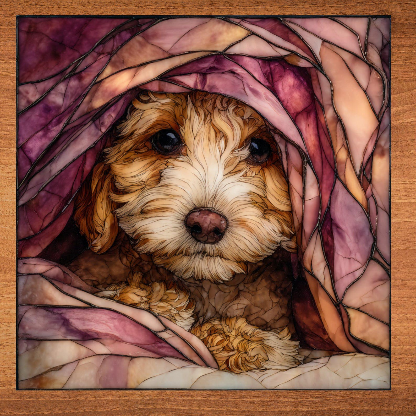 Cavapoo Under the Blanket Ceramic Tile