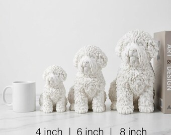 Bichon Frise Realistic Seated Dog Statue thumbnail 3