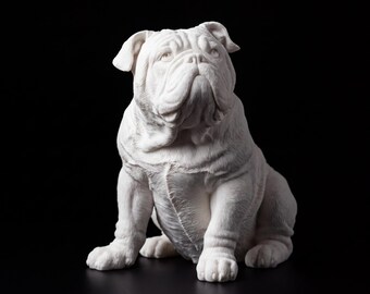 English Bulldog Realistic Seated Dog Statue thumbnail 2