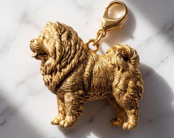 Chow Chow Gold Dog Sculpture Bag Charm thumbnail 2