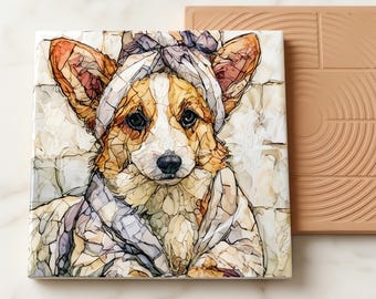 Pembroke Welsh Corgi Spa Dog Ceramic Tile thumbnail 3
