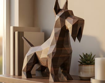 Scottish Terrier Low-Poly Geometric Dog Statue thumbnail 1
