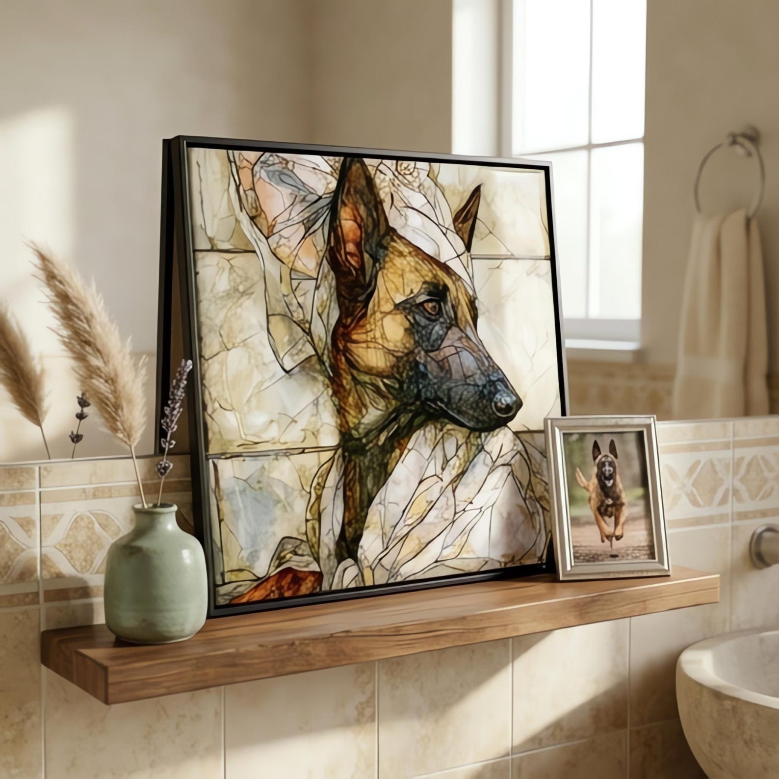 Belgian Malinois Spa Dog Ceramic Tile