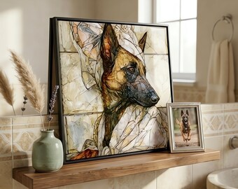 Belgian Malinois Spa Dog Ceramic Tile thumbnail 1
