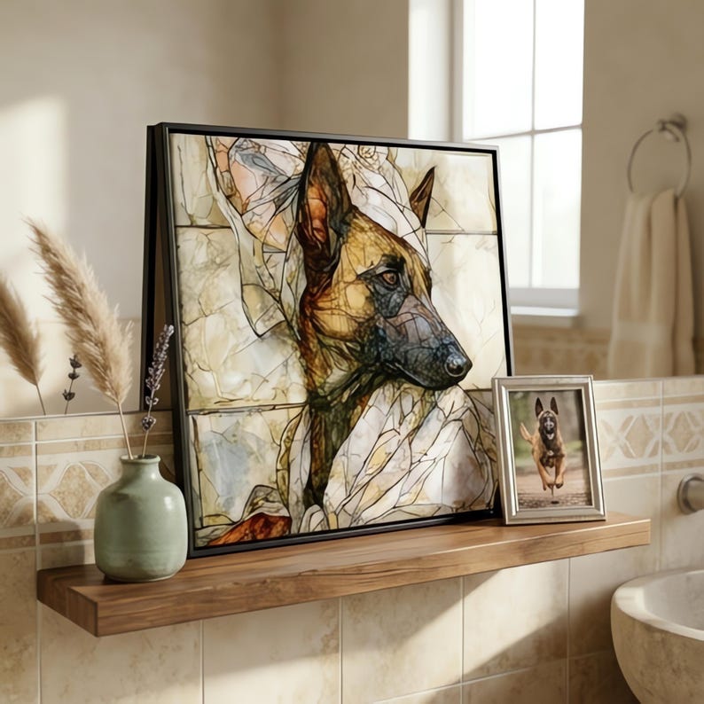Belgian Malinois Spa Dog Ceramic Tile