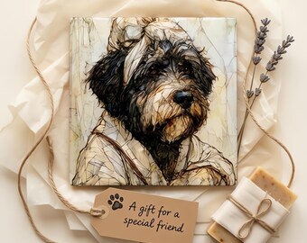 Portuguese Water Dog Spa Dog Ceramic Tile thumbnail 2