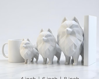 Pomeranian Low-Poly Geometric Dog Statue thumbnail 3