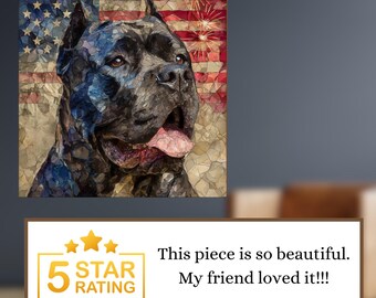 Cane Corso USA Flag Patriotic Dog Ceramic Tile thumbnail 4