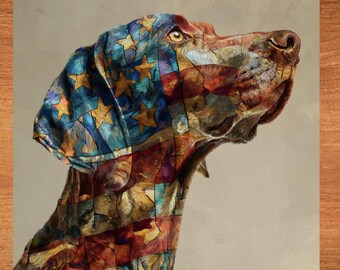 Weimaraner USA Flag Patriotic Dog Ceramic Tile thumbnail 1
