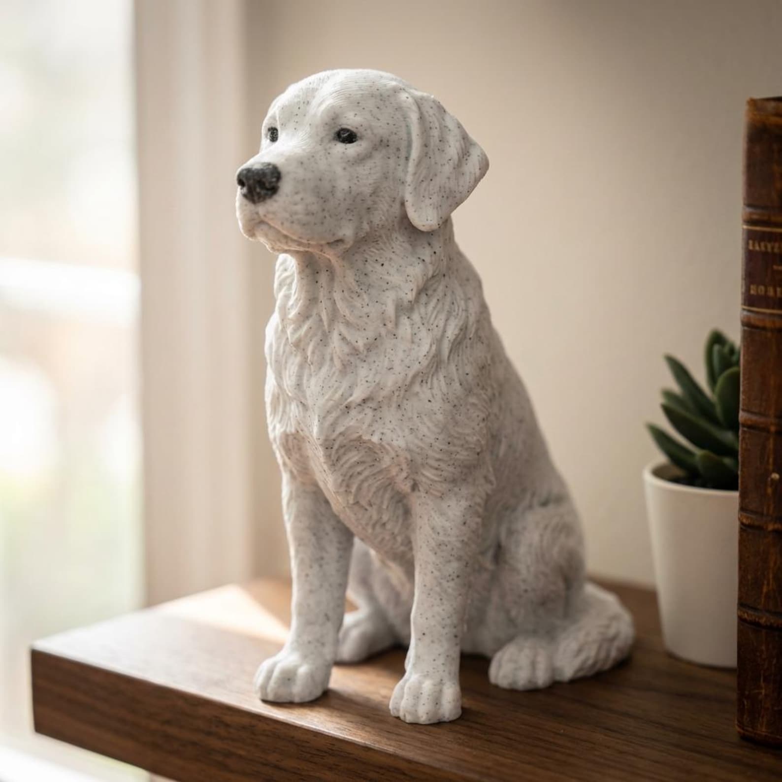 Australian Shepherd Realistic Seated Dog Statue