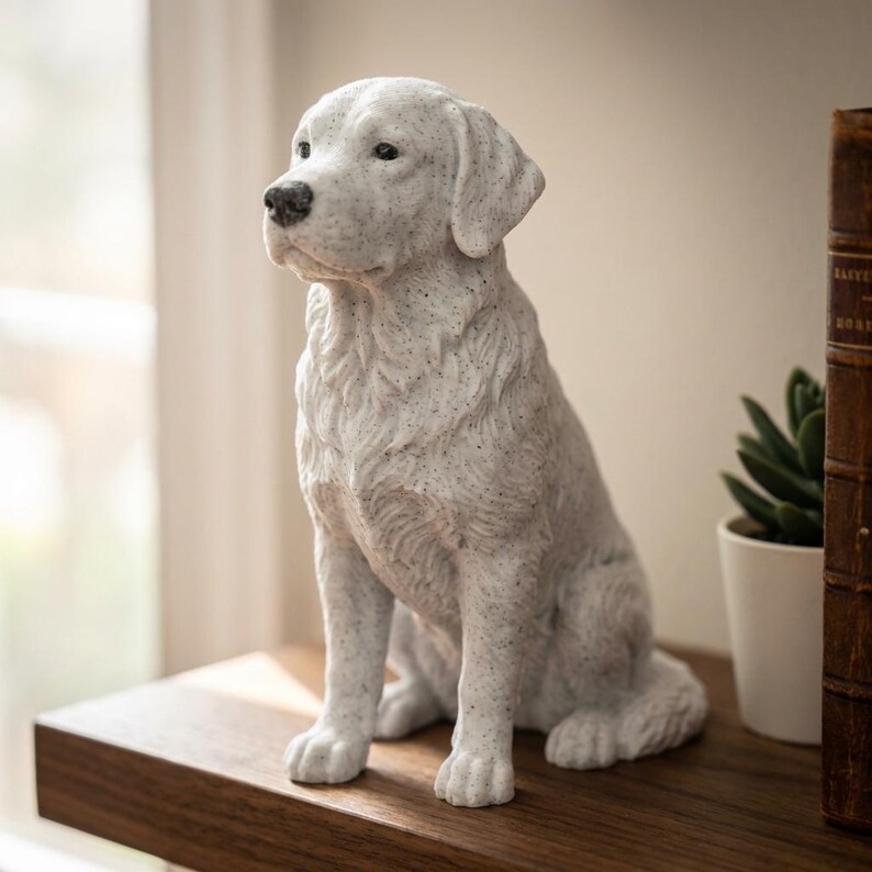 Australian Shepherd Realistic Seated Dog Statue
