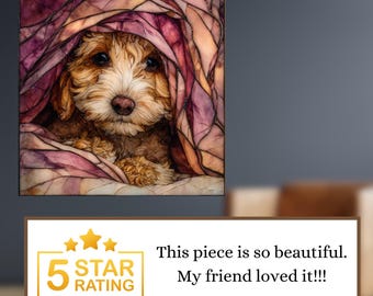 Cavapoo Under the Blanket Ceramic Tile thumbnail 3