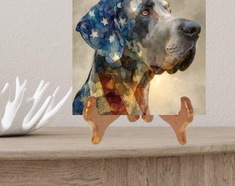 Great Dane USA Flag Patriotic Dog Ceramic Tile thumbnail 2