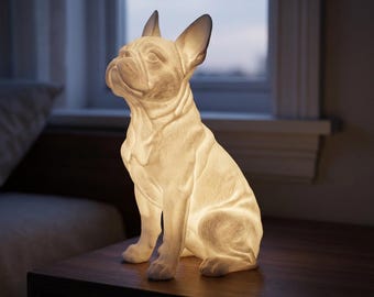 Boston Terrier Dog Luminary Night Light, Glowing Sculpture, USB LED Warm Light, Boston Terrier Lover Gift, 6 Inch