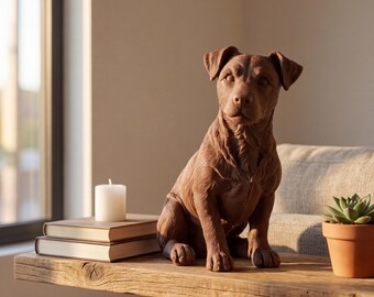 Jack Russell Terrier Realistic Seated Dog Statue thumbnail 4