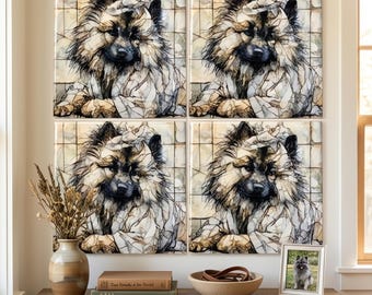 Keeshond Spa Dog Ceramic Tile thumbnail 4