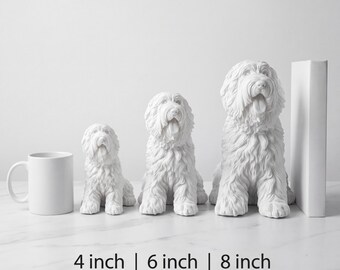 Old English Sheepdog Realistic Seated Dog Statue thumbnail 3