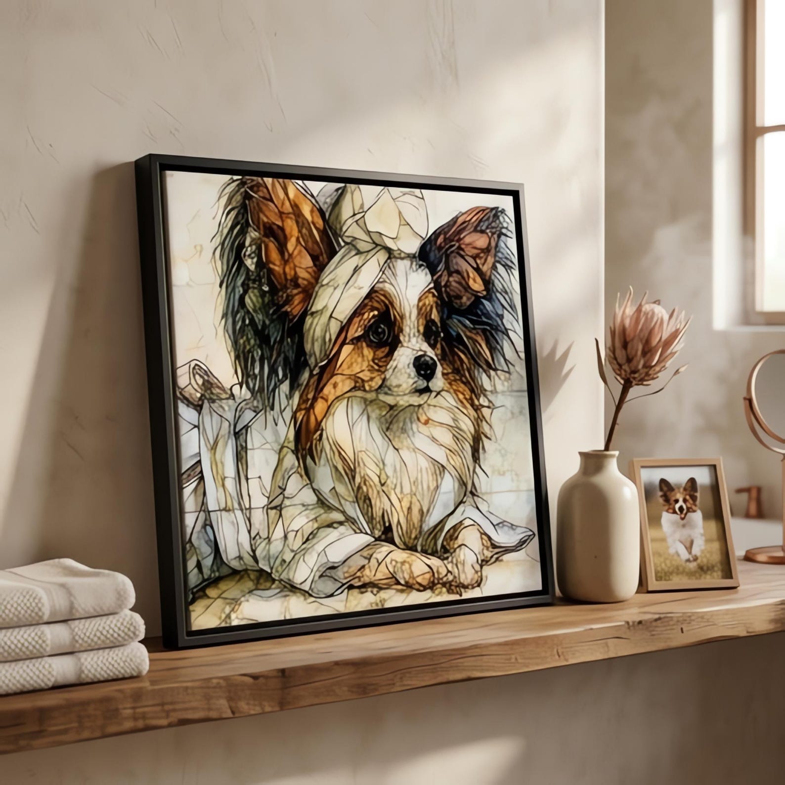 Papillon Spa Dog Ceramic Tile