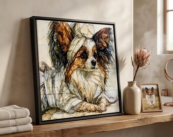 Papillon Spa Dog Ceramic Tile thumbnail 1