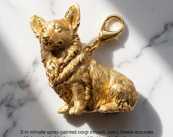 Cardigan Welsh Corgi Gold Dog Sculpture Bag Charm thumbnail 2