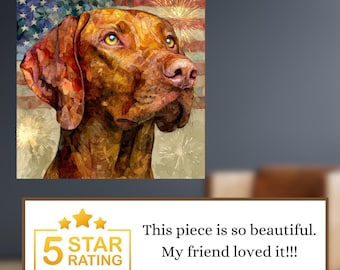 Vizsla USA Flag Patriotic Dog Ceramic Tile thumbnail 4