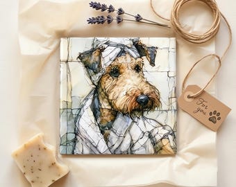 Airedale Terrier Spa Dog Ceramic Tile thumbnail 2