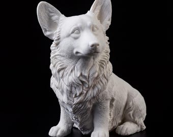 Cardigan Welsh Corgi Realistic Seated Dog Statue thumbnail 2