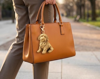 Maltipoo Gold Dog Sculpture Bag Charm thumbnail 3