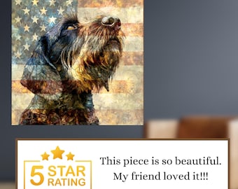 Wirehaired Pointing Griffon USA Flag Patriotic Dog Ceramic Tile thumbnail 4