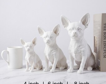 Chihuahua Realistic Seated Dog Statue thumbnail 3