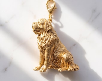 Saint Bernard Gold Dog Sculpture Bag Charm thumbnail 2