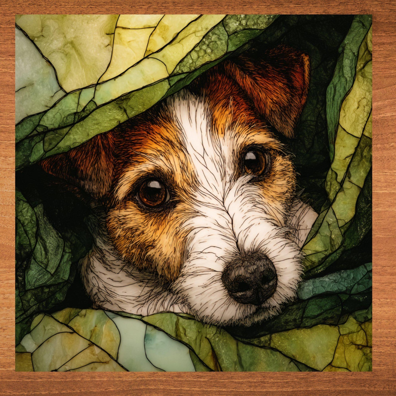 Jack Russell Terrier Under the Blanket Ceramic Tile