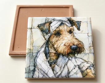 Airedale Terrier Spa Dog Ceramic Tile thumbnail 3