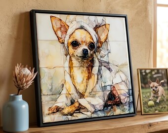 Chihuahua Spa Dog Ceramic Tile thumbnail 1